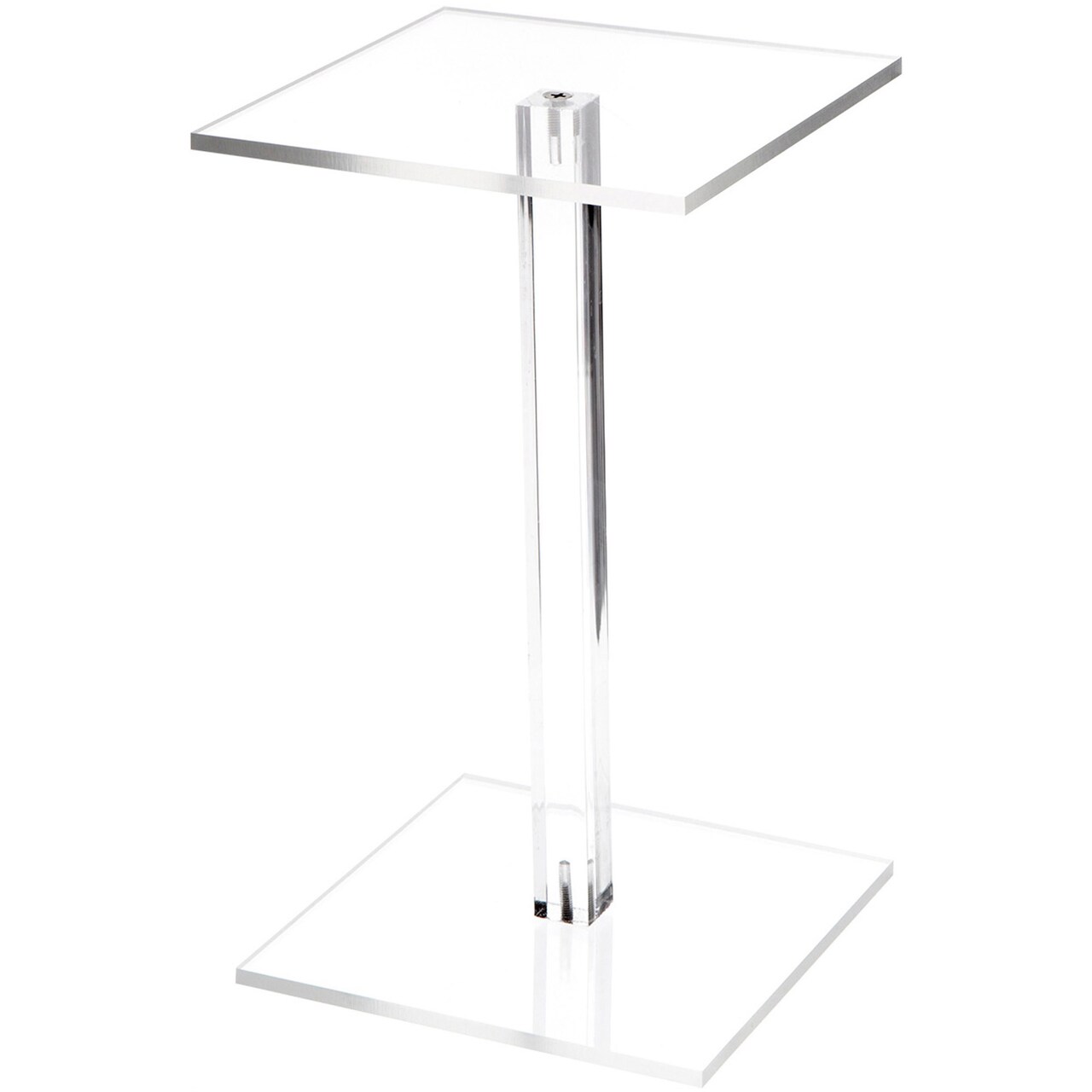 Plymor Clear Acrylic Square Barbell Pedestal Display Riser 10.5 inches (Height) x 6 inches (Width) x 6 inches (Depth) (1/4 inches thick)
